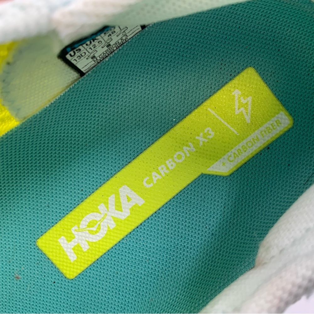 Hoka One One Men’s Carbon X 3 Lime Color (BSEP) Shoes. Size 13. - Picture 9 of 11